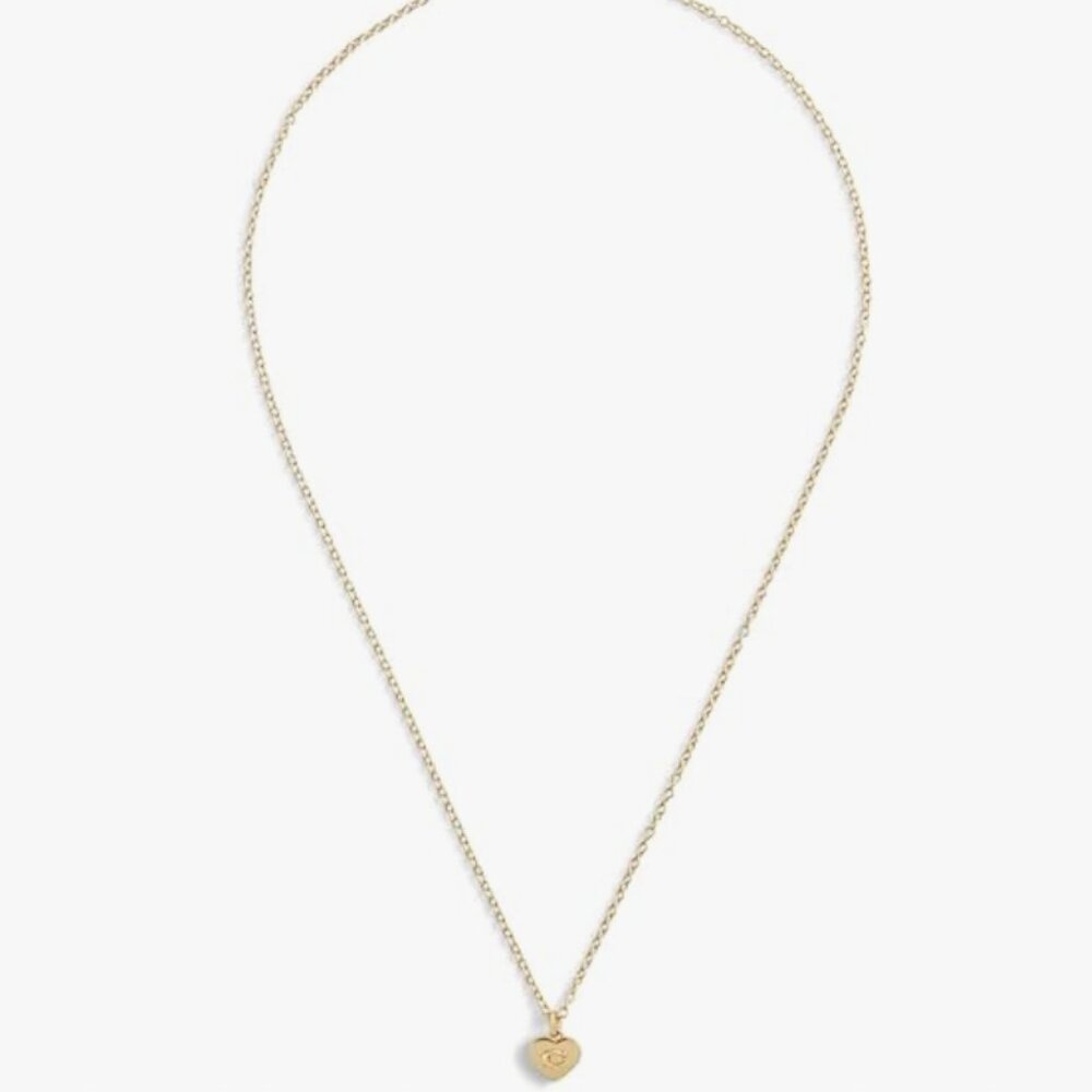 COACH Jewelry Women's Signature C Heart Pendant Necklace NWT $95 RV - Picture 3 of 5